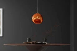 Riess-Ambiente Hängelampen|Industrial Loft > Runde Hängelampe LIQUID DIAMOND 35cm kupfer Glas Stahl Kugelleuchte