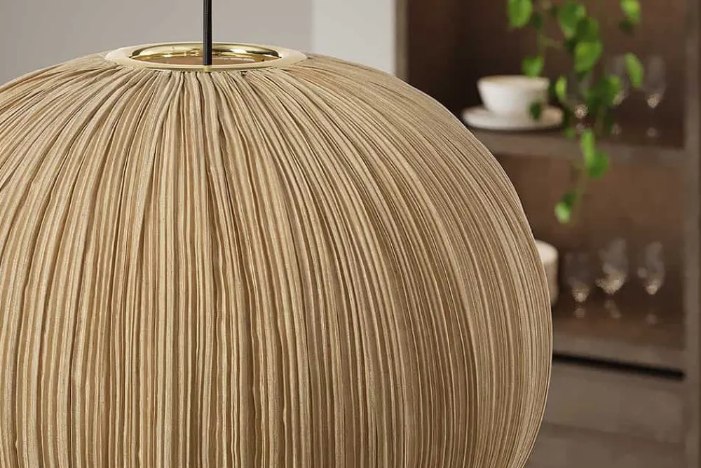Riess-Ambiente Hängelampen > Runde Hängelampe ORGANIC 45cm natur Stoffschirm Boho