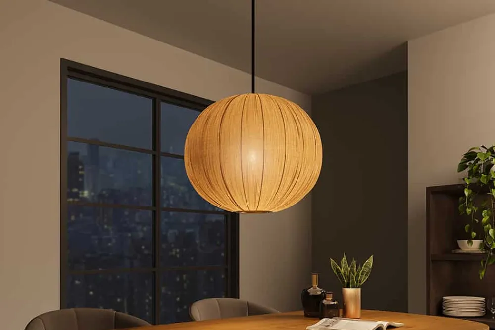 Riess-Ambiente Hängelampen > Runde Hängelampe ORGANIC 45cm natur Stoffschirm Boho