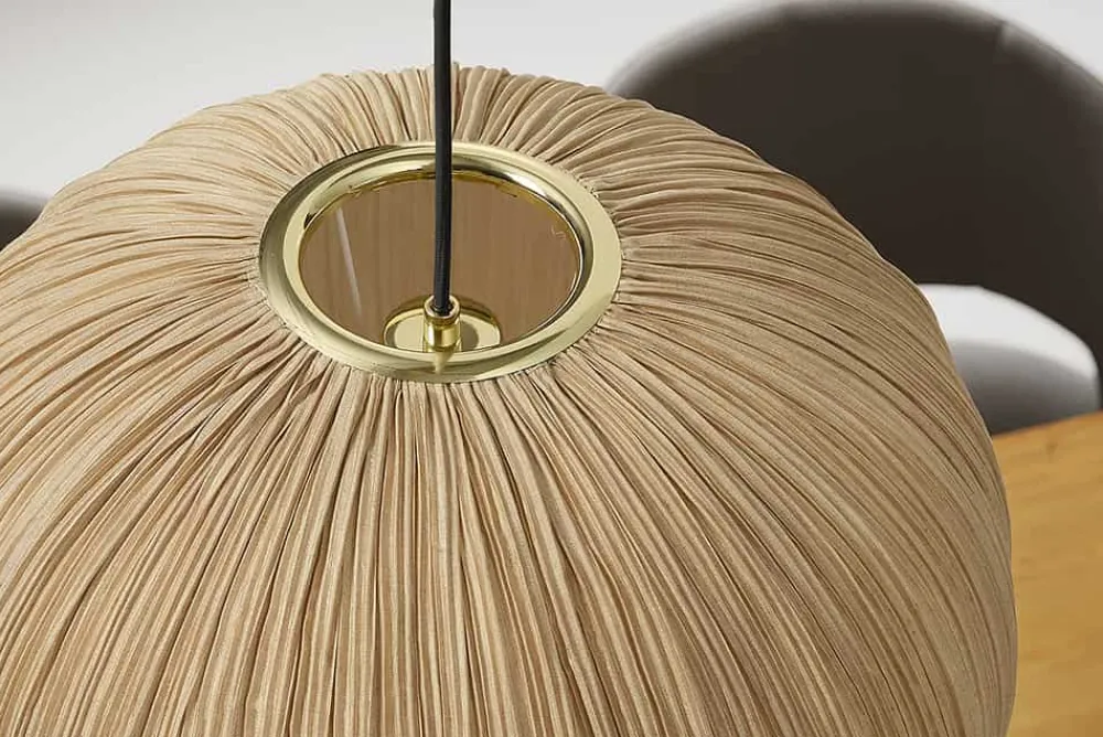 Riess-Ambiente Hängelampen > Runde Hängelampe ORGANIC 45cm natur Stoffschirm Boho