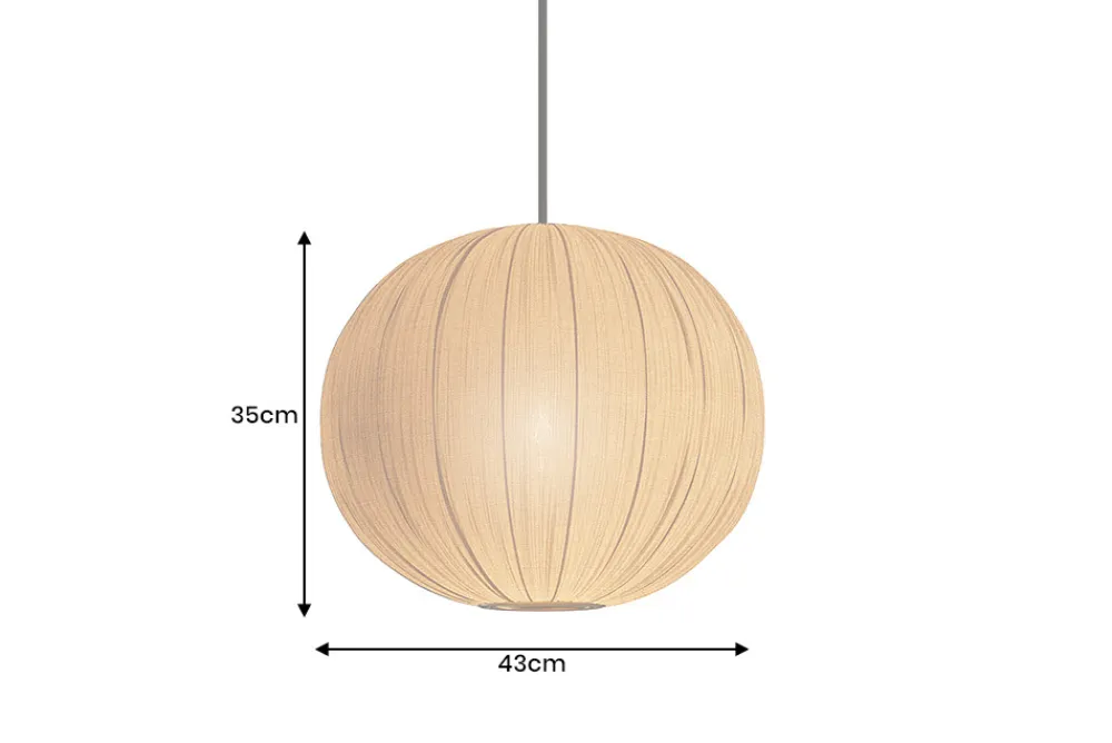 Riess-Ambiente Hängelampen > Runde Hängelampe ORGANIC 45cm natur Stoffschirm Boho