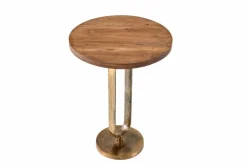 Riess-Ambiente Beistelltische|Mehr... > Runder Beistelltisch ELEGANCE 60cm messing Mangoholz Metall Aluminium massiv handmade