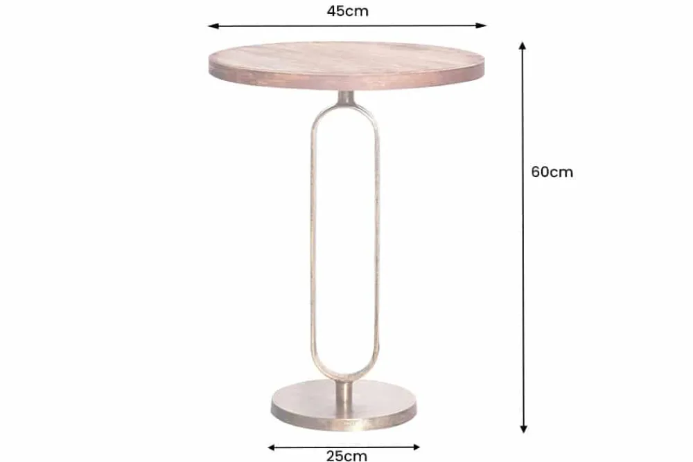 Riess-Ambiente Beistelltische|Mehr... > Runder Beistelltisch ELEGANCE 60cm messing Mangoholz Metall Aluminium massiv handmade