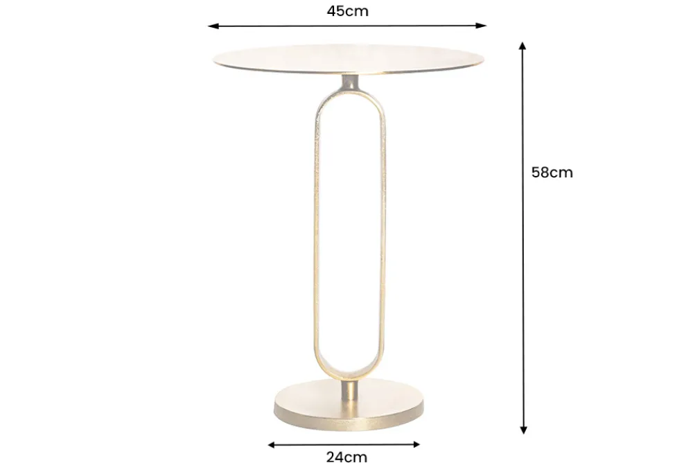 Riess-Ambiente Beistelltische|Goldene Möbel > Runder Beistelltisch ELEGANCE 60cm gold Metall Aluminium handmade