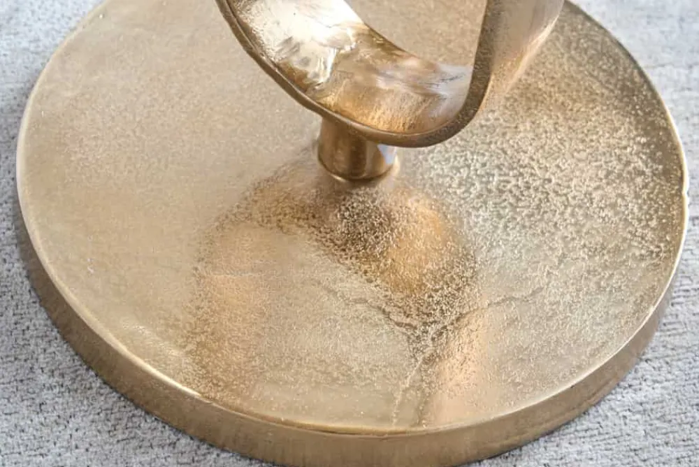 Riess-Ambiente Beistelltische|Goldene Möbel > Runder Beistelltisch ELEGANCE 60cm gold Metall Aluminium handmade