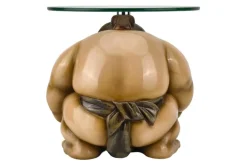 Riess-Ambiente Beistelltische > Runder Beistelltisch SUMO 30cm natur beige Skulptur handmade