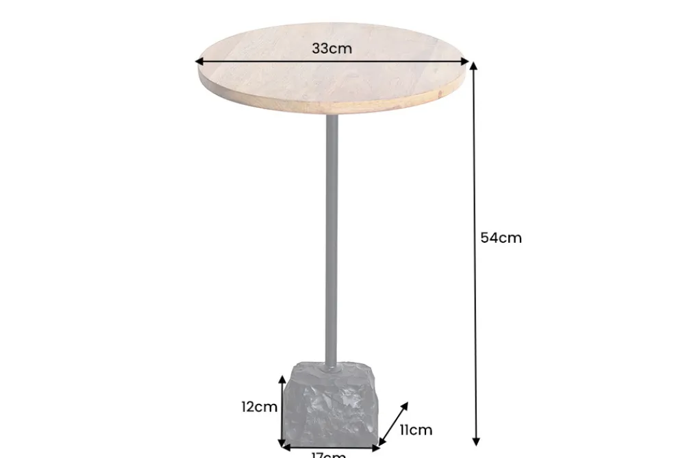 Riess-Ambiente Beistelltische|Mehr... > Runder Beistelltisch TRAYFUL 55cm natur Mangoholz Massivholz Marmorfuß Metall schwarz
