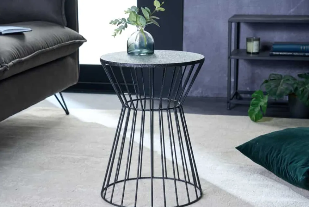 Riess-Ambiente Beistelltische|Industrial Loft > Runder Beistelltisch VARIATION 45cm schwarz Metallgestell Eisen handmade