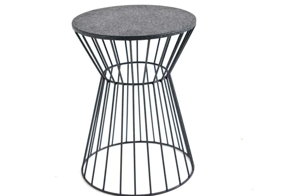 Riess-Ambiente Beistelltische|Industrial Loft > Runder Beistelltisch VARIATION 45cm schwarz Metallgestell Eisen handmade