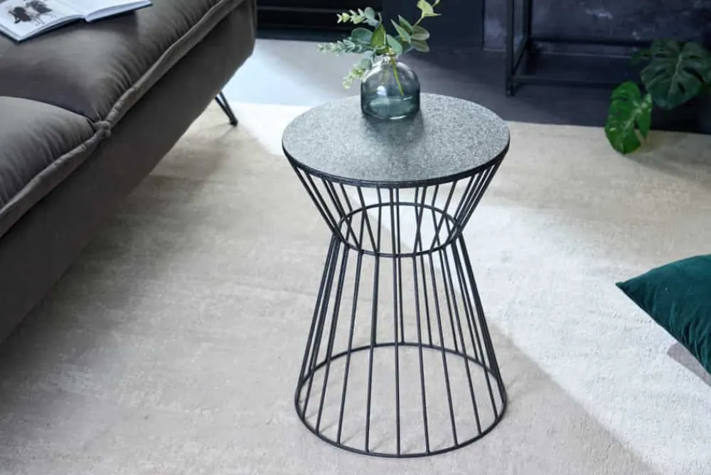 Riess-Ambiente Beistelltische|Industrial Loft > Runder Beistelltisch VARIATION 45cm schwarz Metallgestell Eisen handmade