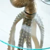 Riess-Ambiente Beistelltische|Goldene Möbel > Runder Beistelltisch WILDLIFE OCTOPUS 70cm messing gold Metall Glas Skulptur handmade