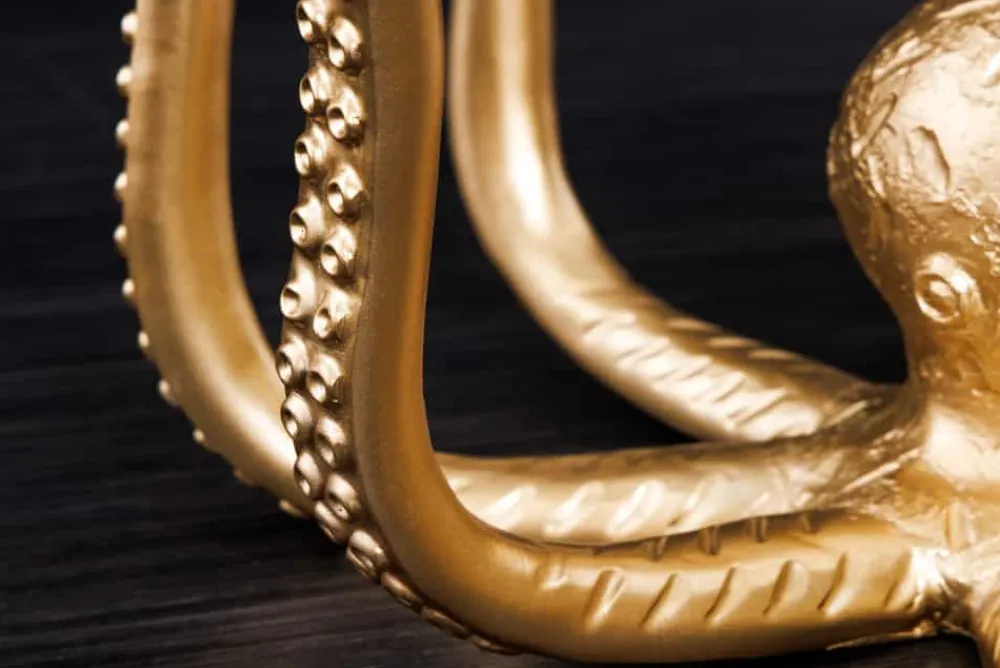 Riess-Ambiente Beistelltische|Goldene Möbel > Runder Beistelltisch WILDLIFE OCTOPUS 50cm gold Skulptur Glas