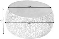 Riess-Ambiente Couchtische & Truhen > Runder Couchtisch ABSTRACT LEAF 75cm silber antik Metall filigrane Handarbeit