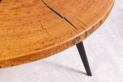 Riess-Ambiente Industrial Loft|Couchtische & Truhen > Runder Couchtisch ARBOR 75cm natur Eiche Massivholz schwarz Metall Beistelltisch