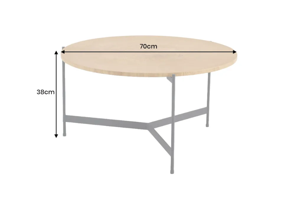 Riess-Ambiente Industrial Loft|Couchtische & Truhen > Runder Couchtisch FUSION 70cm Baumscheibe Eiche schwarz Metall Beistelltisch