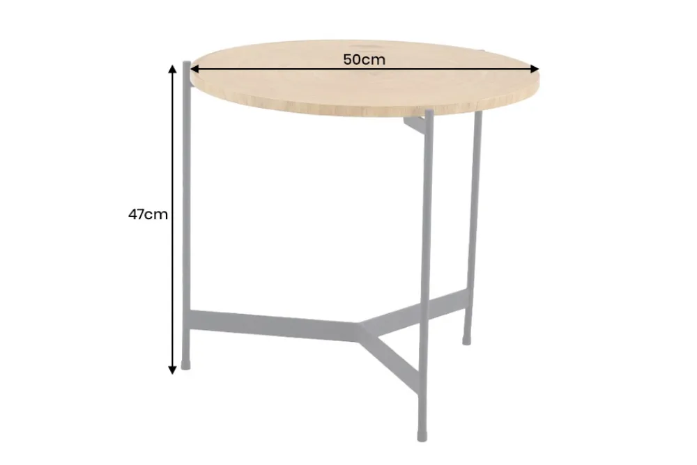 Riess-Ambiente Industrial Loft|Couchtische & Truhen > Runder Couchtisch FUSION 50cm Baumscheibe Eiche schwarz Metall Beistelltisch