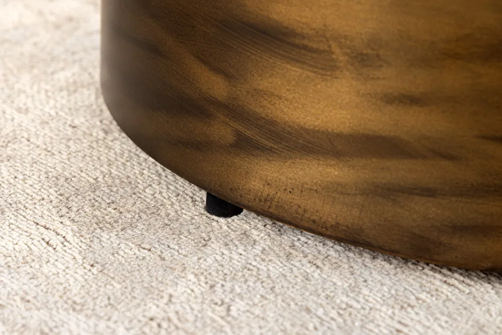 Riess-Ambiente Goldene Möbel|Couchtische & Truhen > Runder Couchtisch HARMONY NATURE 60cm schwarz weiß gold mit Mosaik
