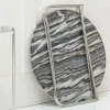 Riess-Ambiente Couchtische & Truhen > Runder Couchtisch NOBLE 65cm grau Marmor abnehmbare Tischplatte klappbar silber Metall
