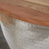 Riess-Ambiente Mehr...|Couchtische & Truhen > Runder Couchtisch ORIENT STORAGE 60cm silber Akazienholz mit Stauraum Hammerschlag handmade