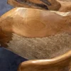 Riess-Ambiente Mehr...|Couchtische > Runder Couchtisch ROOT 100cm natur Teak Massivholz aus Wurzelholz mit Glasplatte