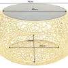 Riess-Ambiente Couchtische & Truhen > Runder Couchtisch SPIN 75cm gold Schwarzglas Metall mit Stauraum handmade