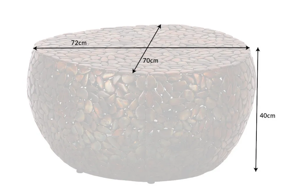 Riess-Ambiente Couchtische & Truhen > Runder Couchtisch STONE MOSAIC 75cm kupfer Metall Mosaik handmade