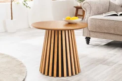 Riess-Ambiente Skandinavisch|Couchtische & Truhen > Runder Couchtisch VALHALLA WOOD 50cm natur Eichenholz Säulenfuß