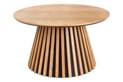 Riess-Ambiente Skandinavisch|Couchtische & Truhen > Runder Couchtisch VALHALLA WOOD 70cm natur Eichenholz Säulenfuß