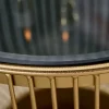 Riess-Ambiente Goldene Möbel|Couchtische & Truhen > Runder Couchtisch VARIATION 80cm gold Metallgestell Schwarzglas Handarbeit