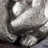 Riess-Ambiente Couchtische & Truhen > Runder Couchtisch WILDLIFE KONG 60cm silber Metall Glas Affenfigur Gorilla Skulptur handmade