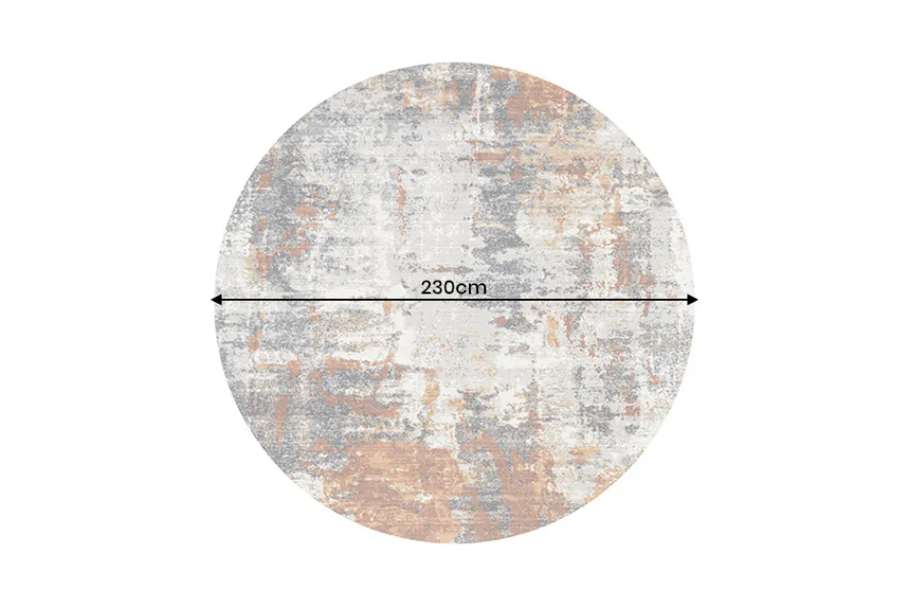 Riess-Ambiente Teppiche > Runder Design Teppich MODERN ART 230cm beige grau kupfer Kurzflor Indoor