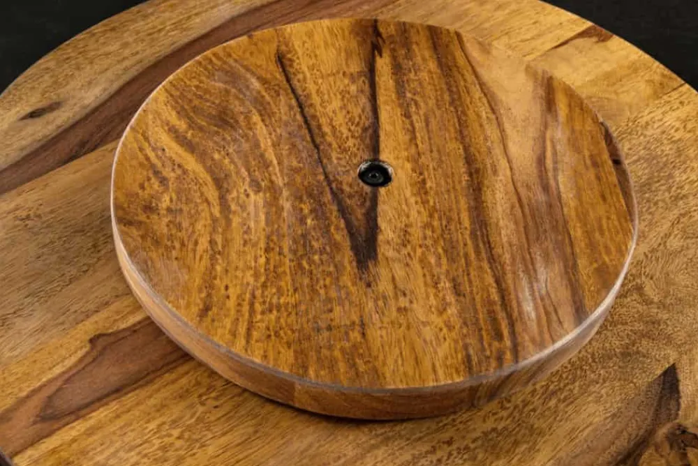 Riess-Ambiente Dekoration > Runder Drehteller MAKASSAR 50cm braun Sheesham Massivholz stone finish handmade