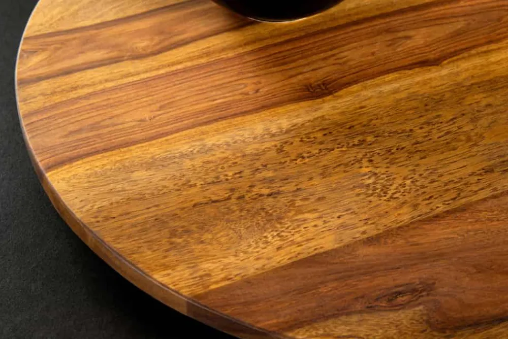 Riess-Ambiente Dekoration > Runder Drehteller MAKASSAR 50cm braun Sheesham Massivholz stone finish handmade