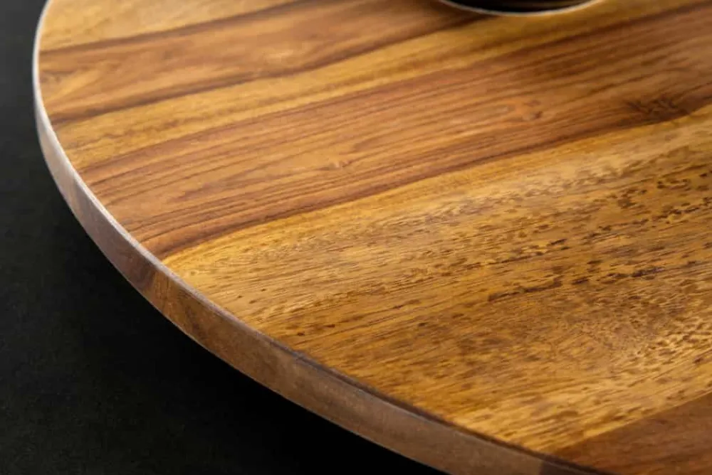 Riess-Ambiente Dekoration > Runder Drehteller MAKASSAR 50cm braun Sheesham Massivholz stone finish handmade