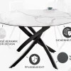 Riess-Ambiente Esstische > Runder Esstisch ALPINE 120cm weiß Marmor Keramik schwarzes Metallgestell