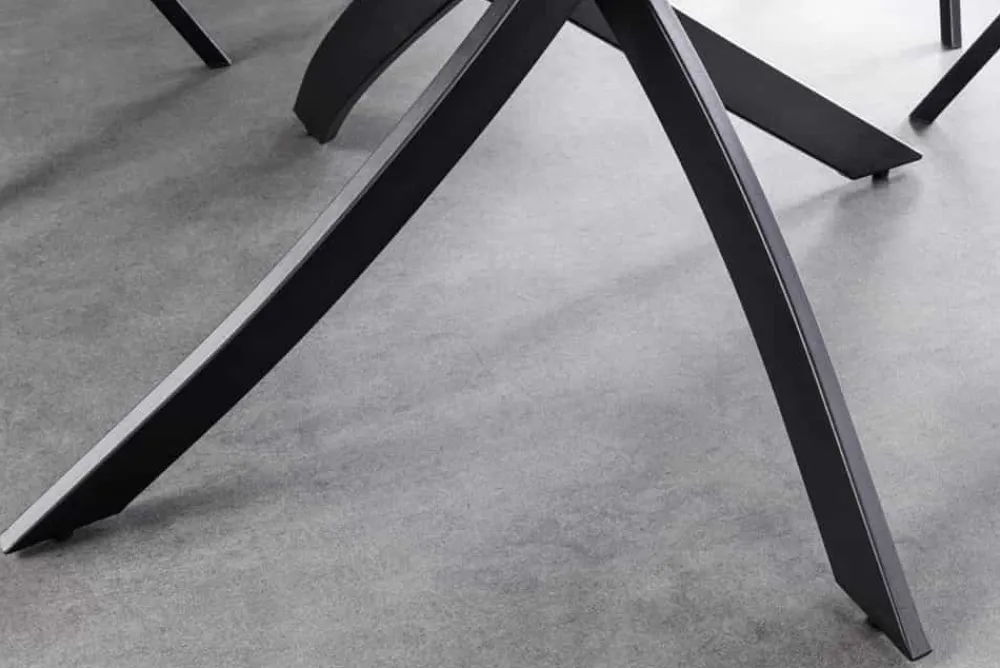 Riess-Ambiente Esstische > Runder Esstisch ALPINE 120cm weiß Marmor Keramik schwarzes Metallgestell