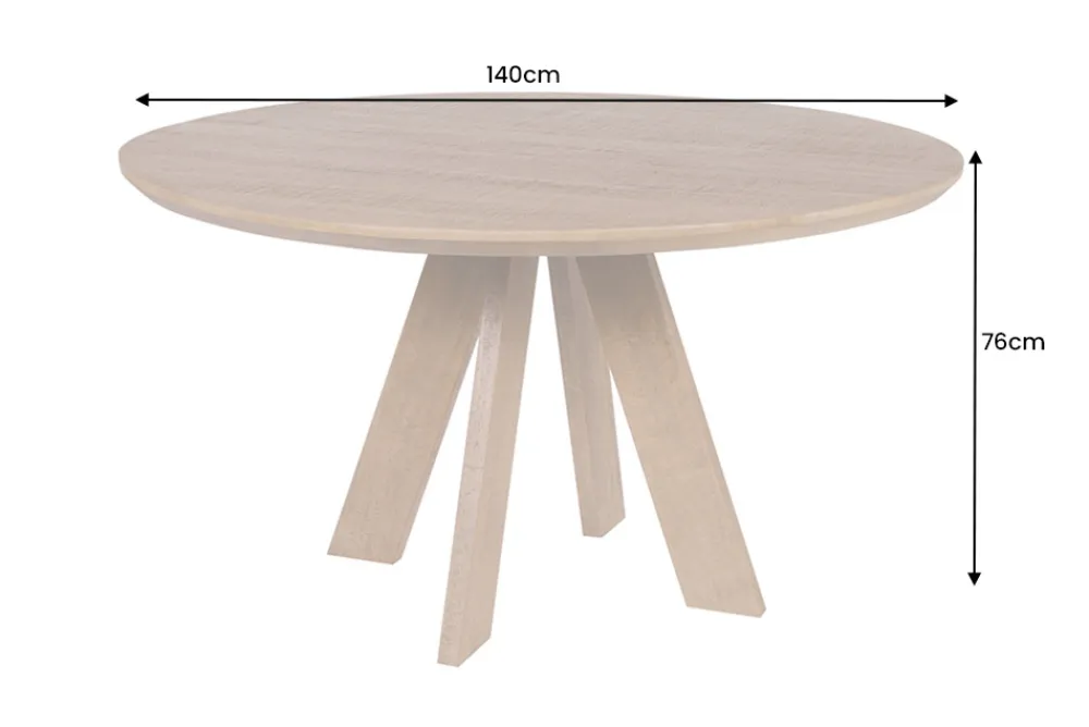 Riess-Ambiente Mehr...|Massivholzesstische > Runder Esstisch ART WOOD 140cm braun massiv Mangoholz