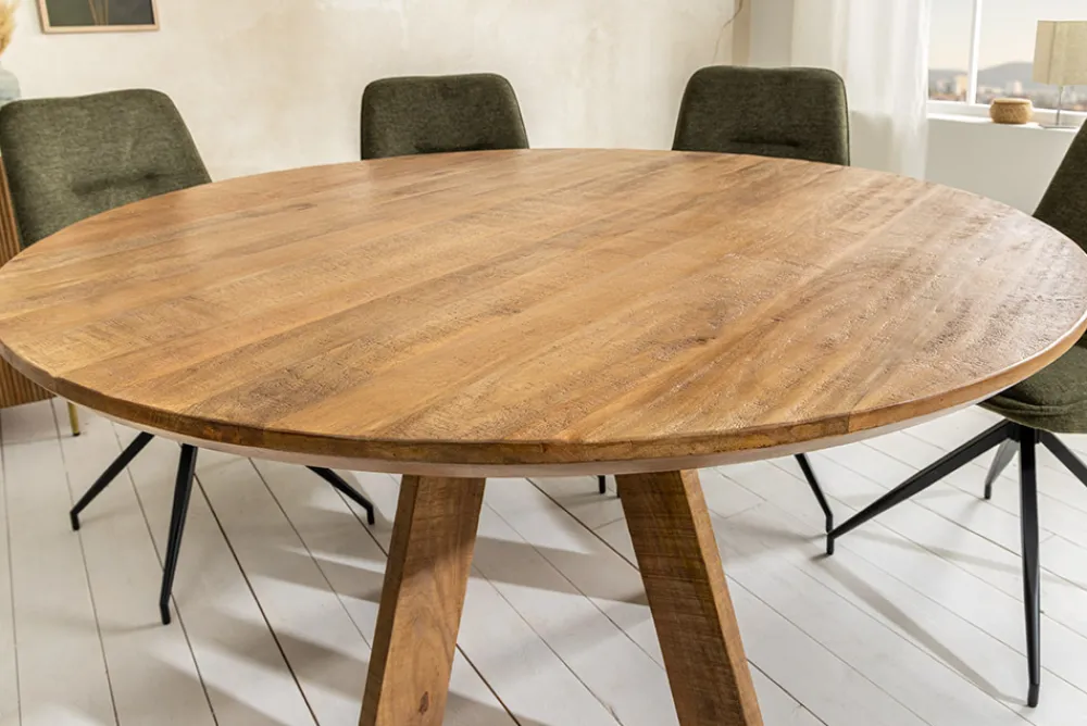 Riess-Ambiente Mehr...|Massivholzesstische > Runder Esstisch ART WOOD 140cm braun massiv Mangoholz