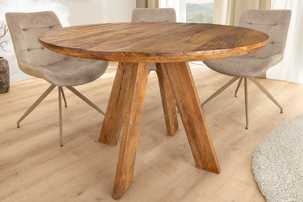Riess-Ambiente Mehr...|Massivholzesstische > Runder Esstisch ART WOOD 100cm braun massiv Mangoholz