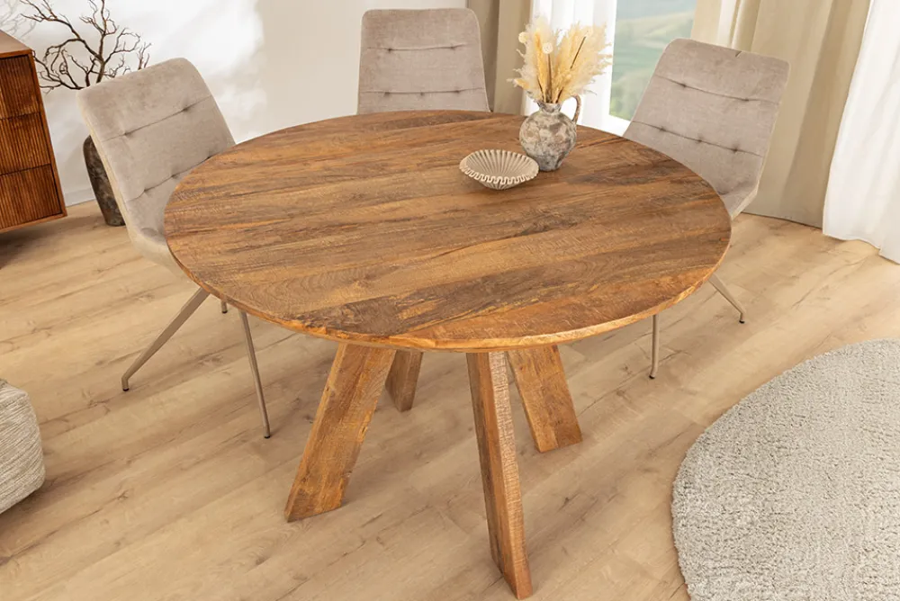 Riess-Ambiente Mehr...|Massivholzesstische > Runder Esstisch ART WOOD 100cm braun massiv Mangoholz