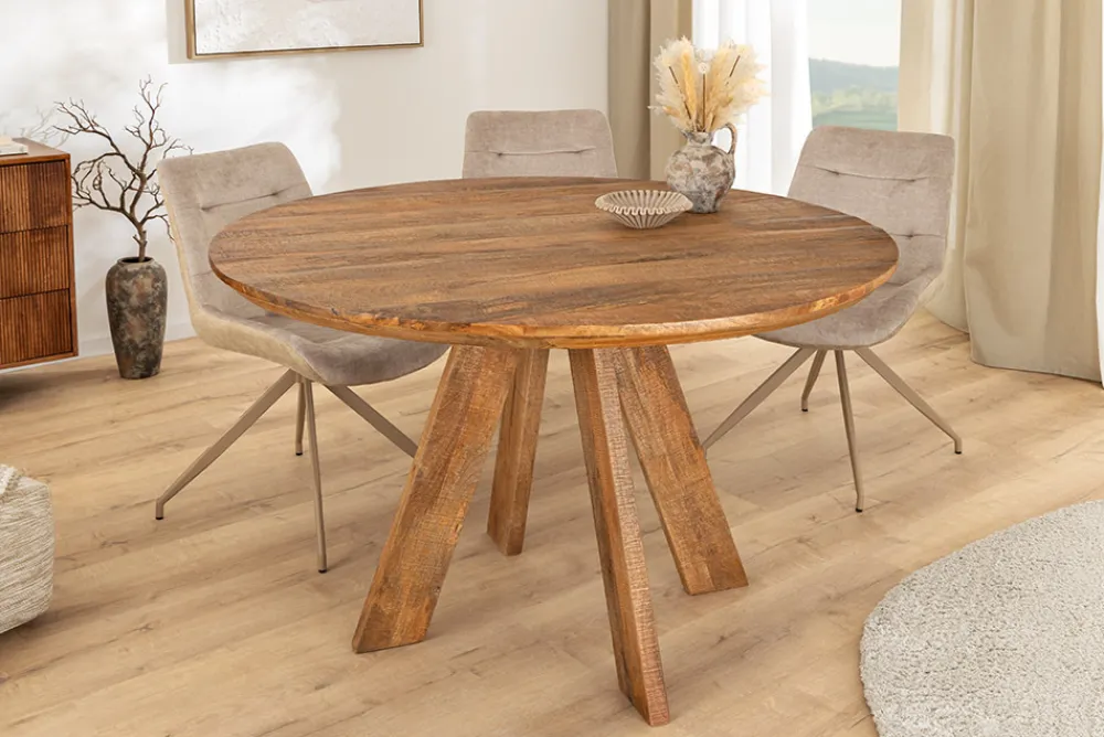 Riess-Ambiente Mehr...|Massivholzesstische > Runder Esstisch ART WOOD 100cm braun massiv Mangoholz