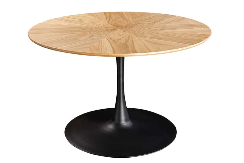 Riess-Ambiente Esstische > Runder Esstisch ATELIER 120cm natur Eiche schwarz Metall Säulenfuß