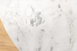 Riess-Ambiente Goldene Möbel|Esstische > Runder Esstisch ELEGANCIA 100cm messing weiß Marmor Eisen mit Säulenfuß