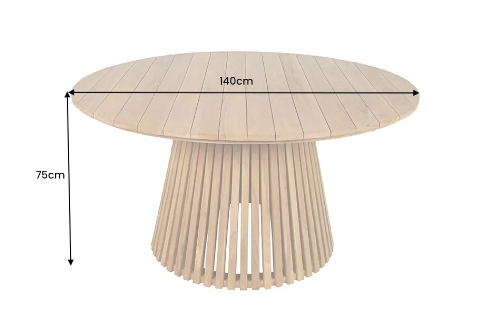 Riess-Ambiente Esstische|Gartentische > Runder Esstisch EMPIRE TEAK 140cm braun Teakholz Indoor Outdoor wetterfest