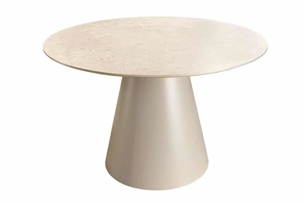 Riess-Ambiente Esstische > Runder Esstisch EN VOGUE 120cm matt grau Beton-Design mit Säulenfuß