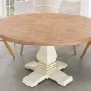Riess-Ambiente Mehr...|Massivholzesstische > Runder Esstisch HAMPTONS 120cm hellbraun creme recycelte Pinie Massivholz
