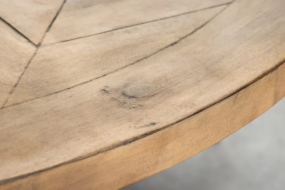 Riess-Ambiente Mehr...|Massivholzesstische > Runder Esstisch HAMPTONS 120cm hellbraun creme recycelte Pinie Massivholz