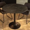 Riess-Ambiente Esstische > Runder Esstisch LYON 80cm anthrazit Marmor Keramik Bistrotisch schwarzer Säulenfuß