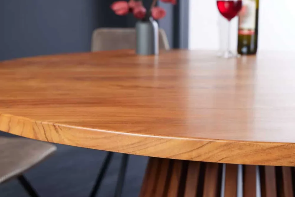 Riess-Ambiente Esstische|Mehr... > Runder Esstisch MAISON JADE 140cm natur Akazie Massivholz Säulenfuß