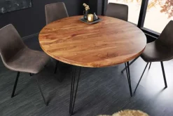 Riess-Ambiente Esstische|Mehr... > Runder Esstisch SCORPION 120cm Akazie natur Massivholz Hairpin Legs Retro Design